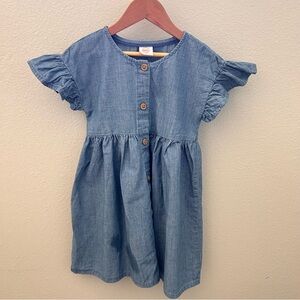 Wonder Nation 100% Cotton Girls Ruffle Sleeve Dress Size 5T